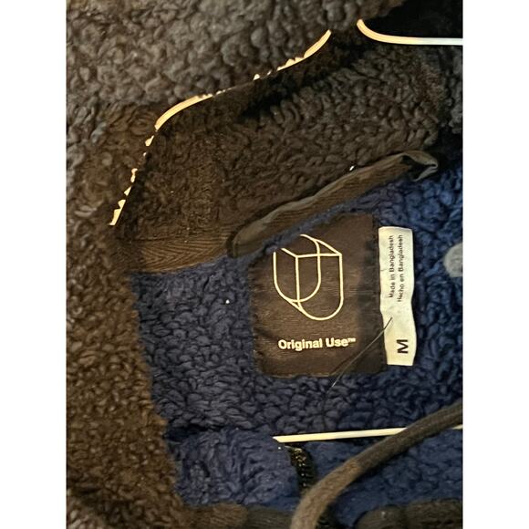 Original Use Hooded Fleece Zip Up Red Blue Mens M - Picture 3 of 3